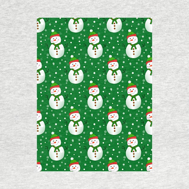 GREEN Snowman Pattern by SartorisArt1